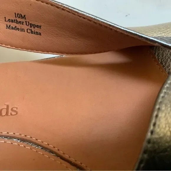 New L'Amour Des Pieds Women's Crotono Low Wedge Slingback Sandal Bronze size 10